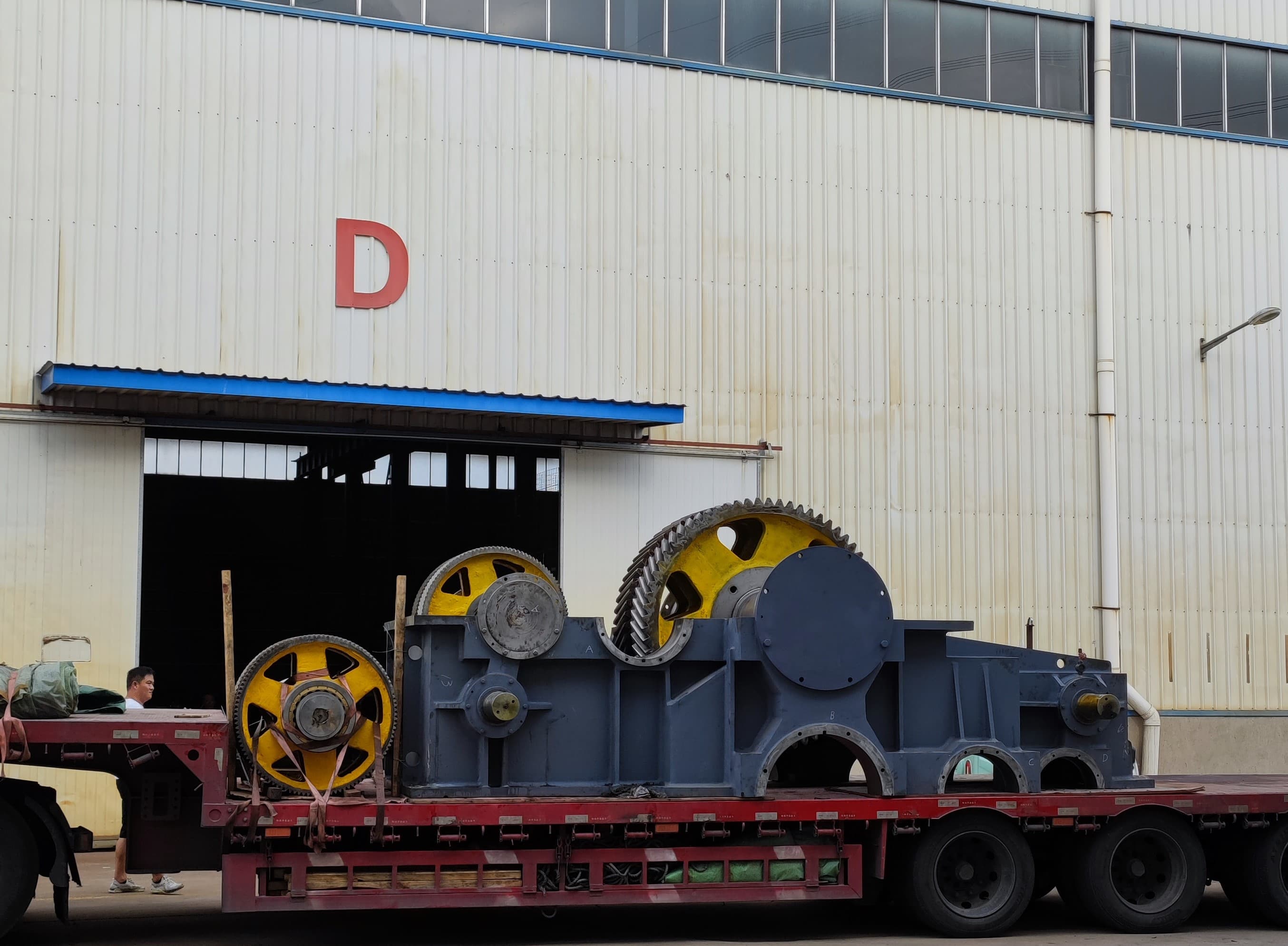 Rebuilt industrial equipment loaded for complimentary pickup and delivery across the Midwest and East Coast